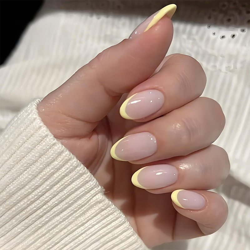 Acrylic nail set with elegant French tips and fresh color accents Kalsten