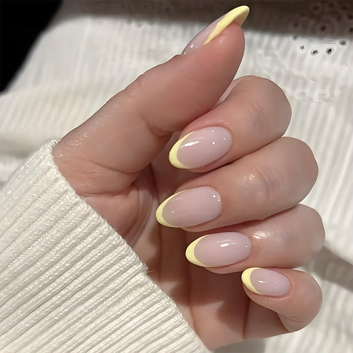 Acrylic nail set with elegant French tips and fresh color accents Kalsten