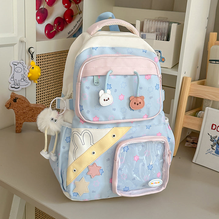 Playful Embroidered Star-Themed Backpack Kalsten