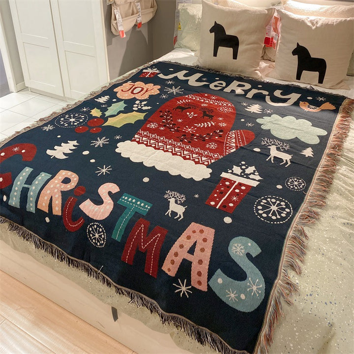 Festive Winter-Themed Throw Blanket