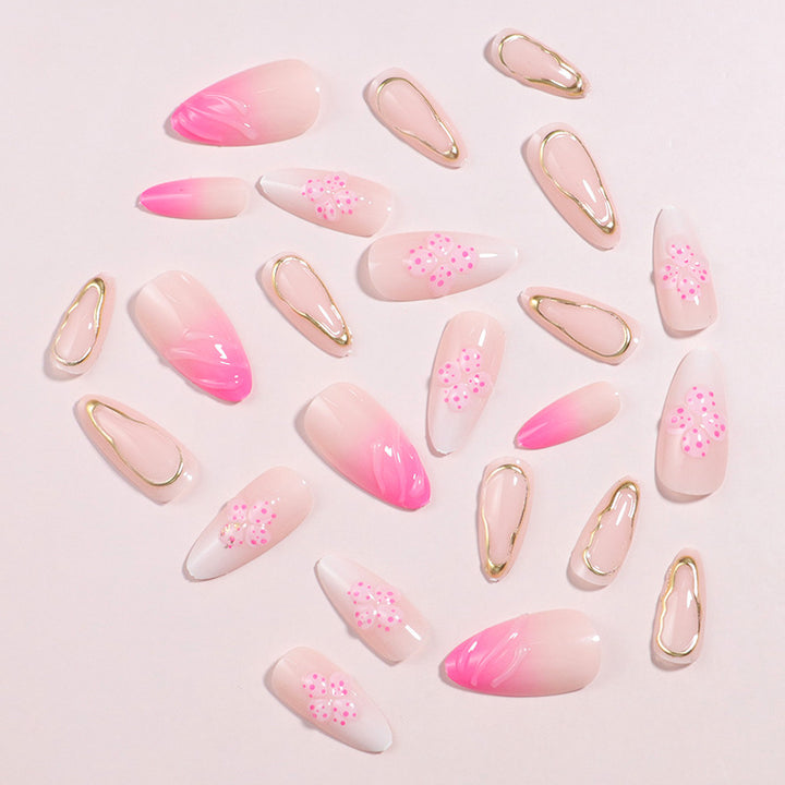 Elegant Ombre Floral Design Press-On Nails Kalsten
