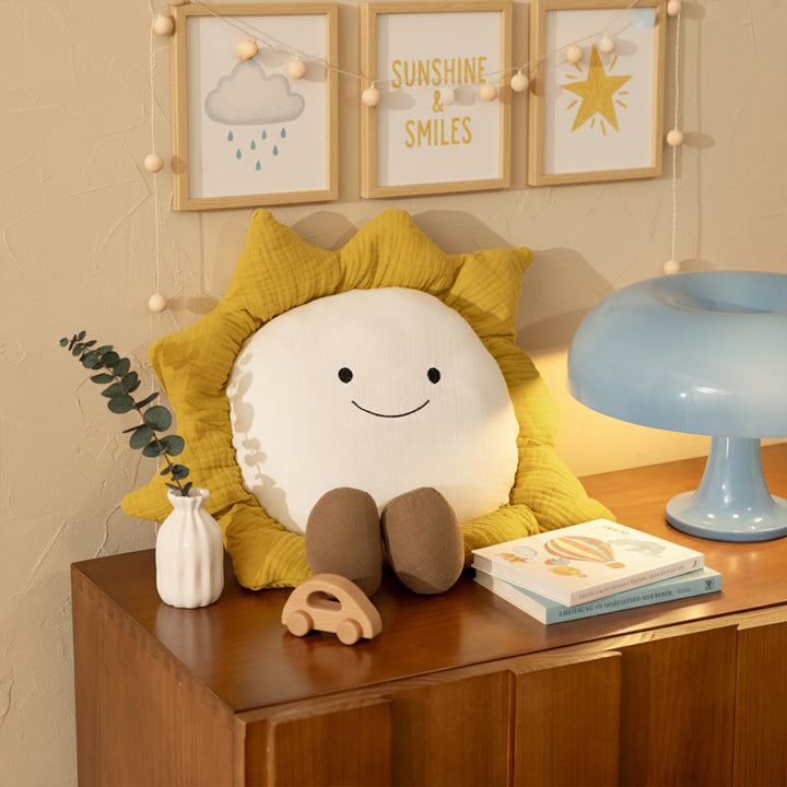Cute cloud cuddle pillow with dog motif and chenille contour Kalsten