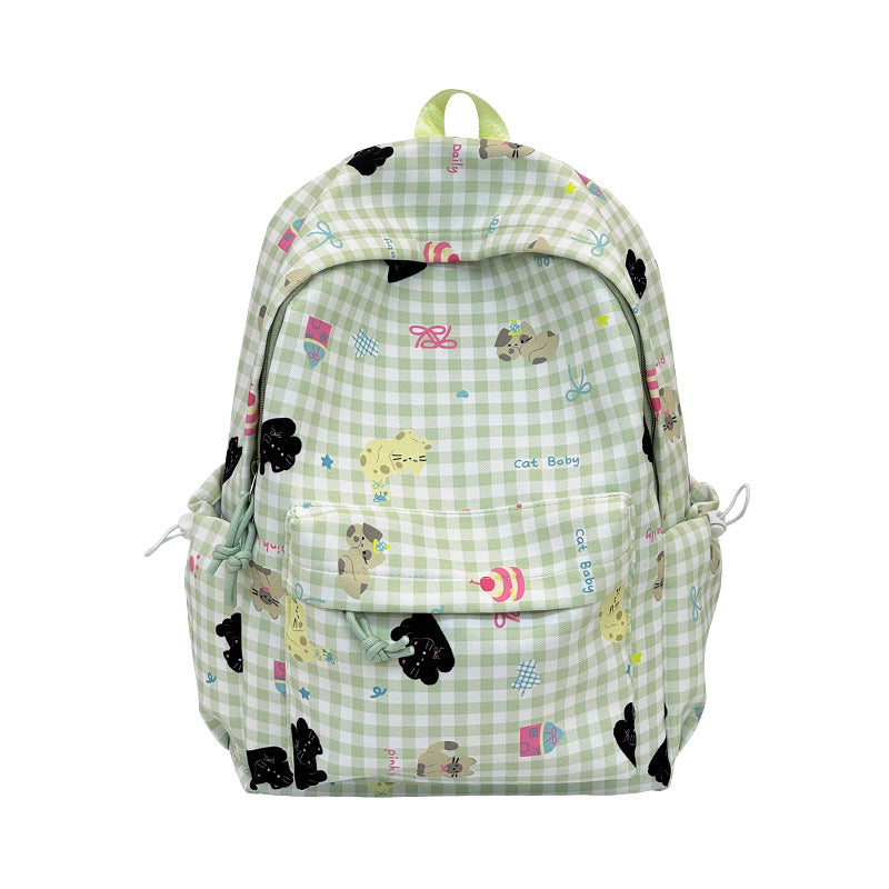 Backpack with Creative Checkered Pattern and Playful Appliqués Kalsten