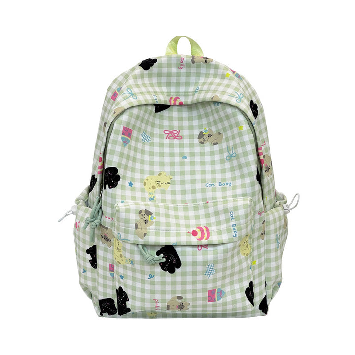 Backpack with Creative Checkered Pattern and Playful Appliqués Kalsten