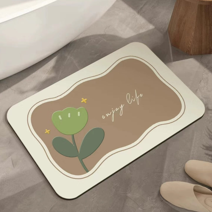 Artistic Floral Bath Mat Kalsten