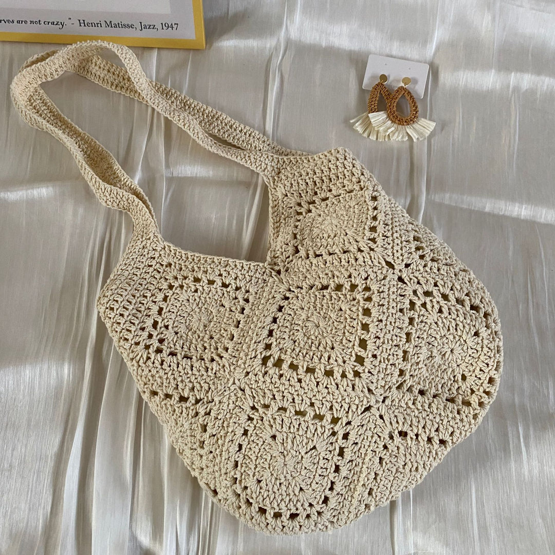 Handmade shoulder bag with floral motifs Kalsten