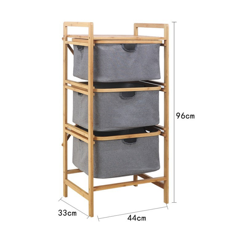 Laundry basket with bamboo frame and fabric insert Kalsten
