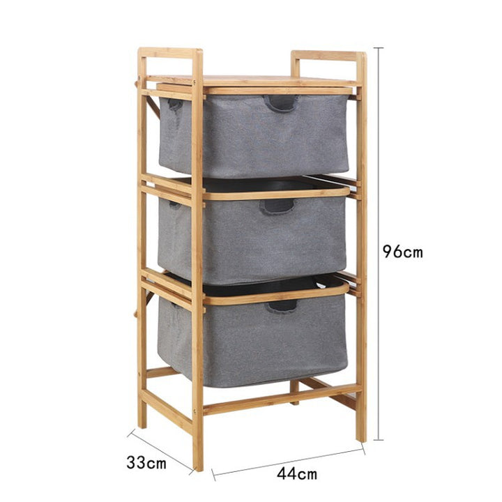 Laundry basket with bamboo frame and fabric insert Kalsten