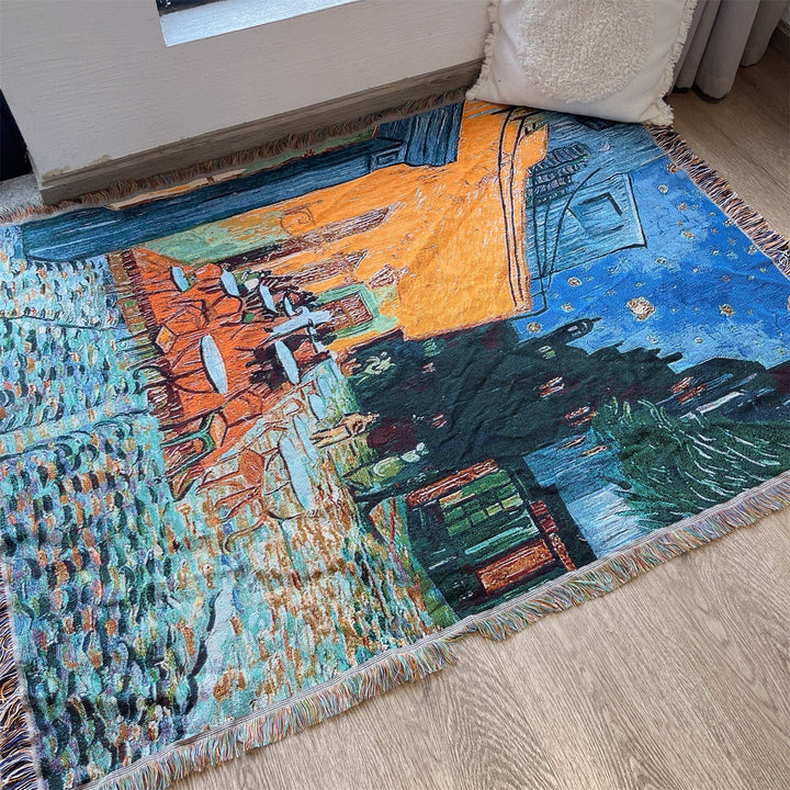 Artistic Vintage-Inspired Tapestry Throw Blanket