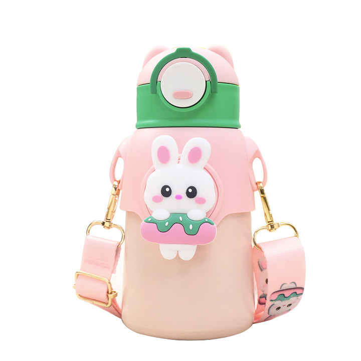 Women's insulated drinking bottle with cute animal design and practical carrying strap Kalsten