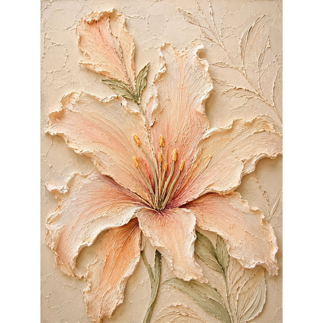 Floral Relief Textured Canvas Artwork