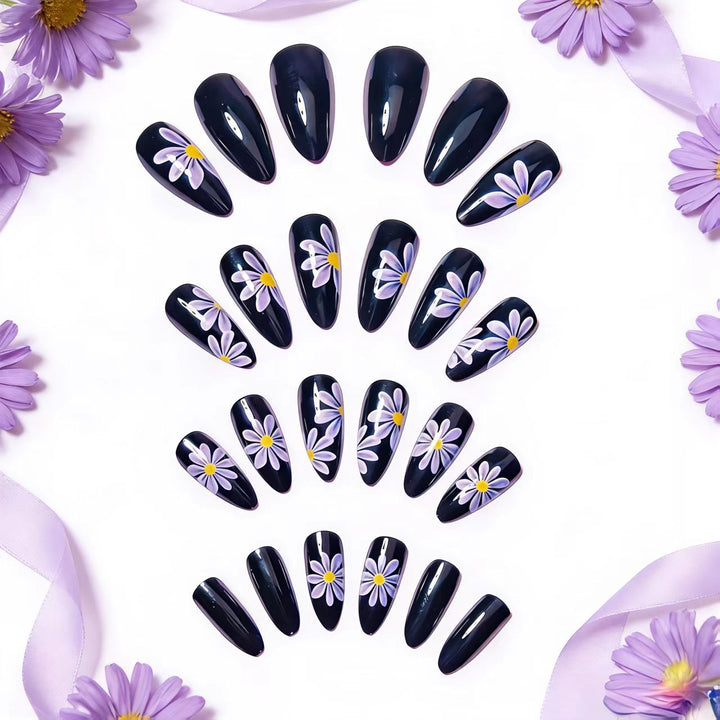 Artificial nails with floral patterns and elegant design Kalsten