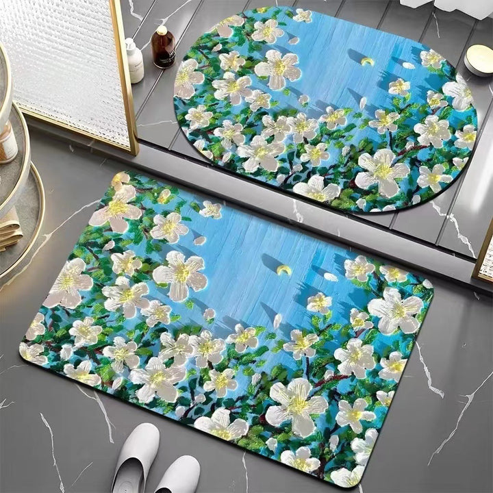 Floral Patterned Bath Mat Kalsten