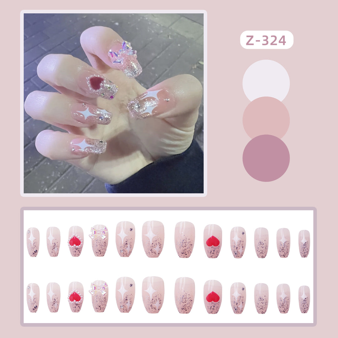 Glamorous Rhinestone-Embellished Press-On Nail Set Kalsten 1790727203