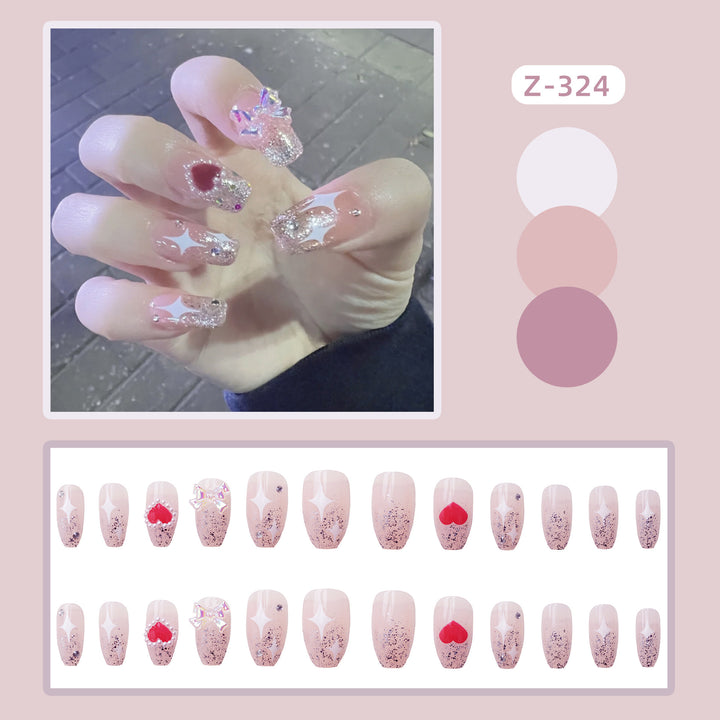 Glamorous Rhinestone-Embellished Press-On Nail Set Kalsten 1790727203