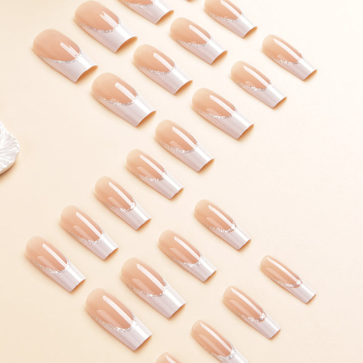 Decorative French Tip Press-On Nail Set Kalsten