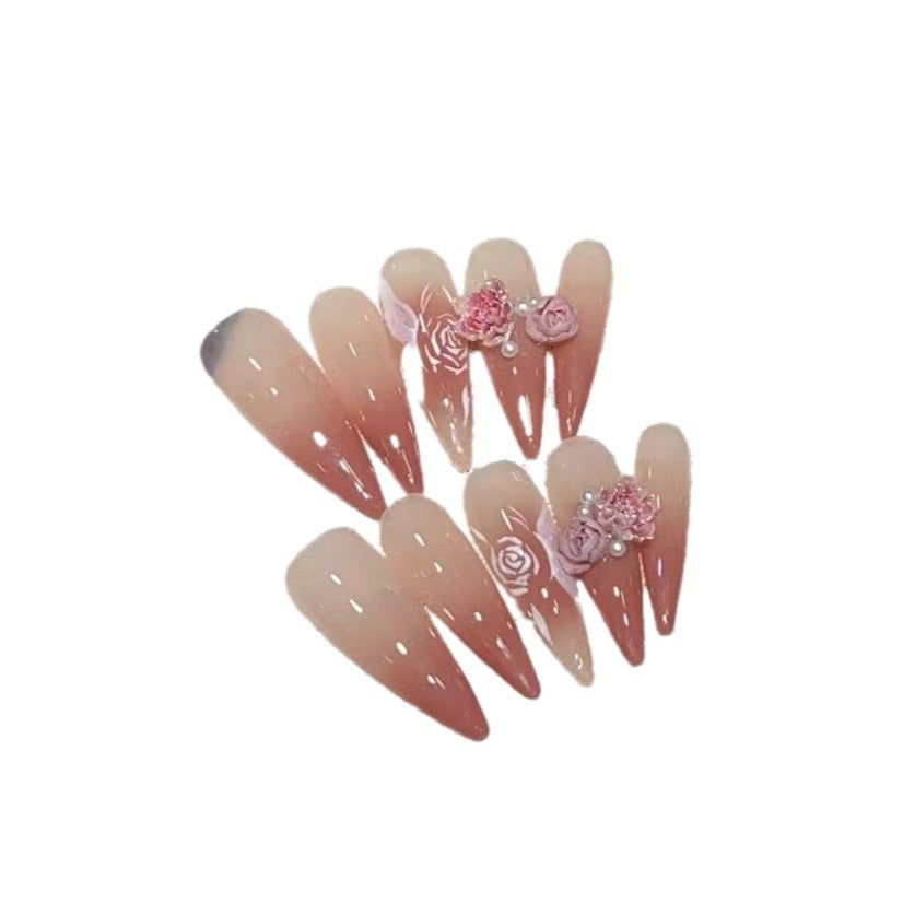 Elegant Floral Stiletto Press-On Nail Set Kalsten
