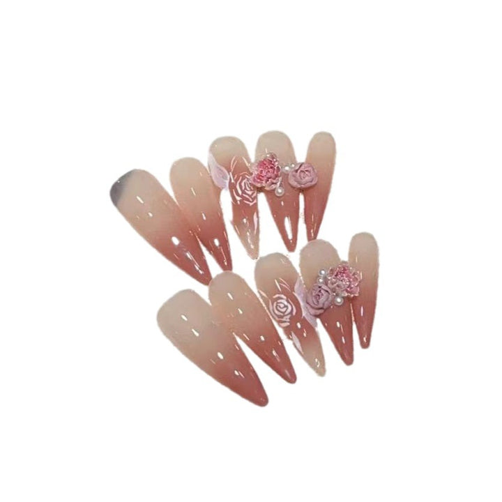 Elegant Floral Stiletto Press-On Nail Set Kalsten