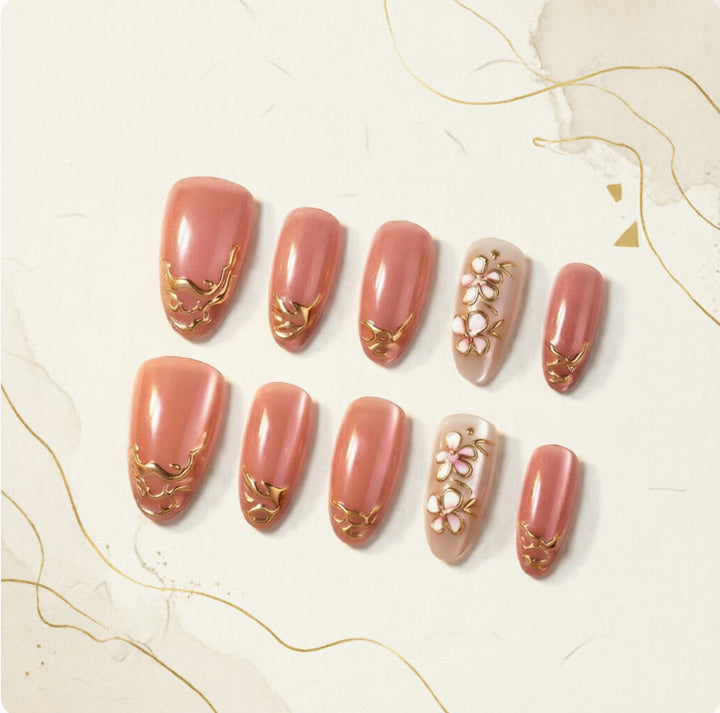 Artificial nails with floral design Kalsten