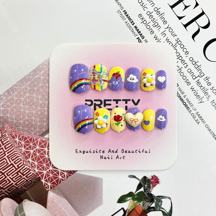 Artistic 3D Decorated Press-On Nail Set Kalsten