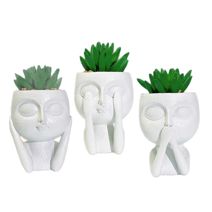 Plant pot with face motif Kalsten