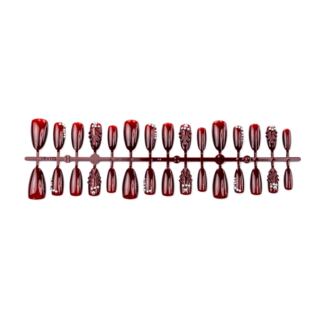Glossy Almond-Shaped Press-On Nail Set