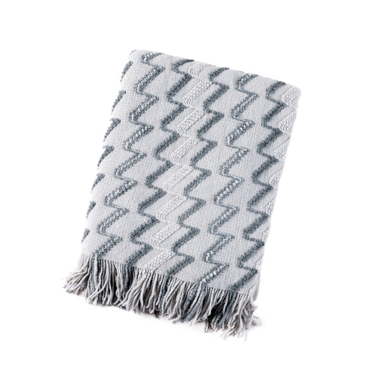 Cozy Textured Fringe Throw Blanket