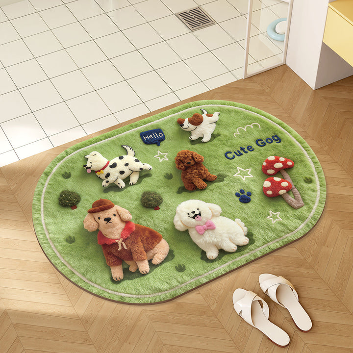 Playful Animal-Themed Plush Bath Mat