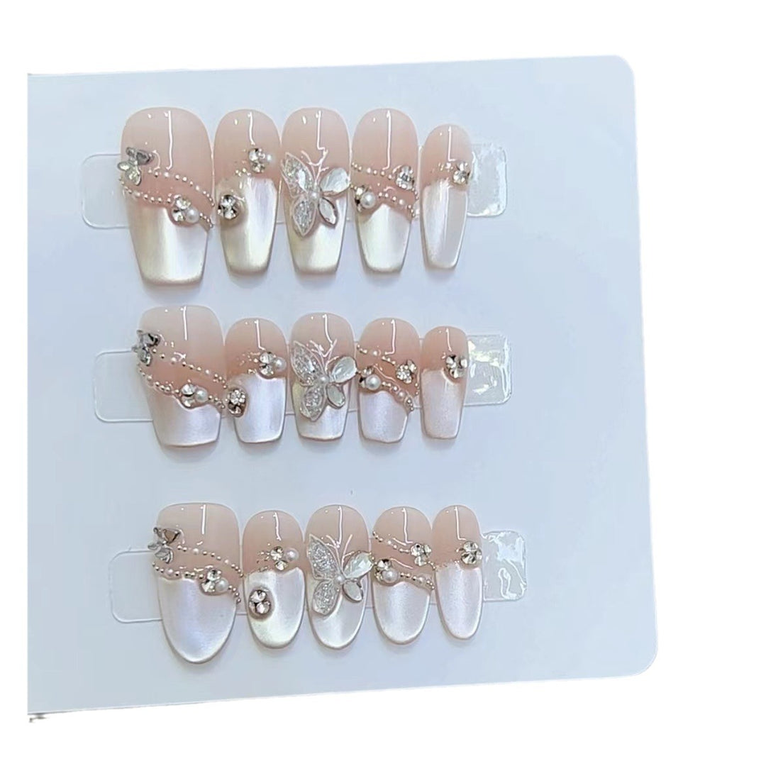 Elegant Floral Press-On Nail Art Set Kalsten