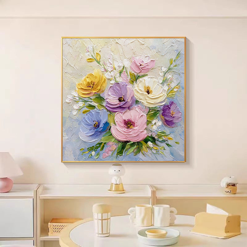Hand-Painted Floral Canvas Wall Art