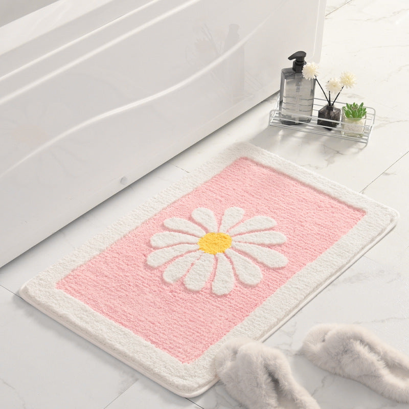 Floral Patterned Plush Bath Mat Kalsten