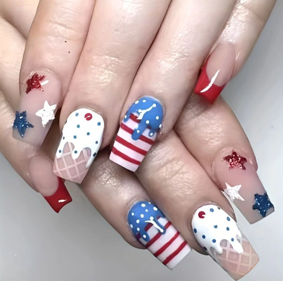 Festive Ice Cream Cone Nail Art Kalsten
