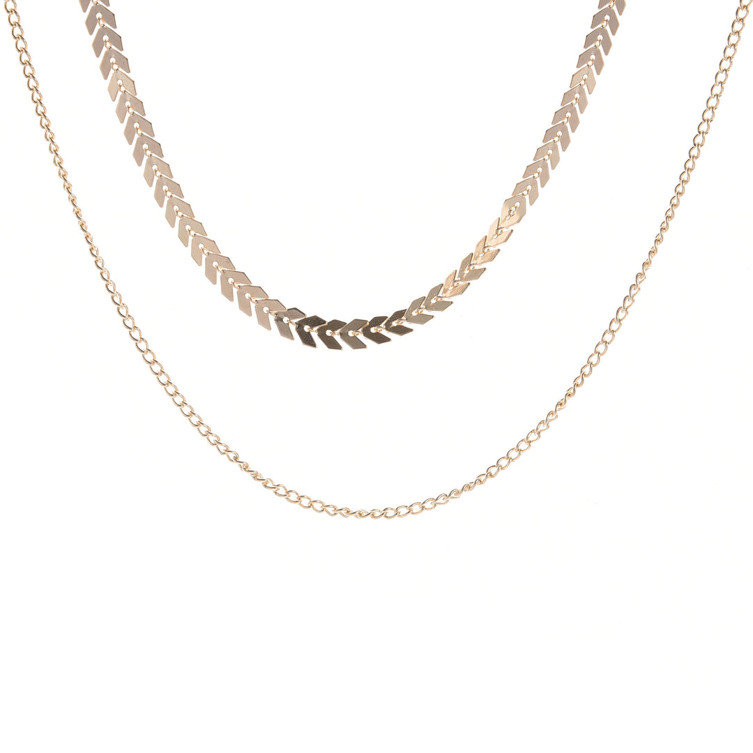 Layered Chevron Chain Necklace Kalsten