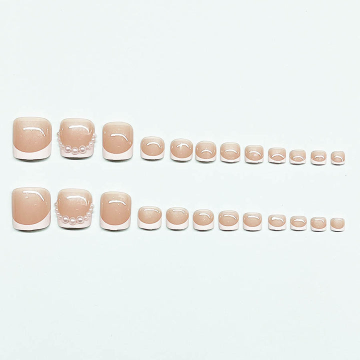 Artificial nail set for toenails with elegant tip decorations Kalsten