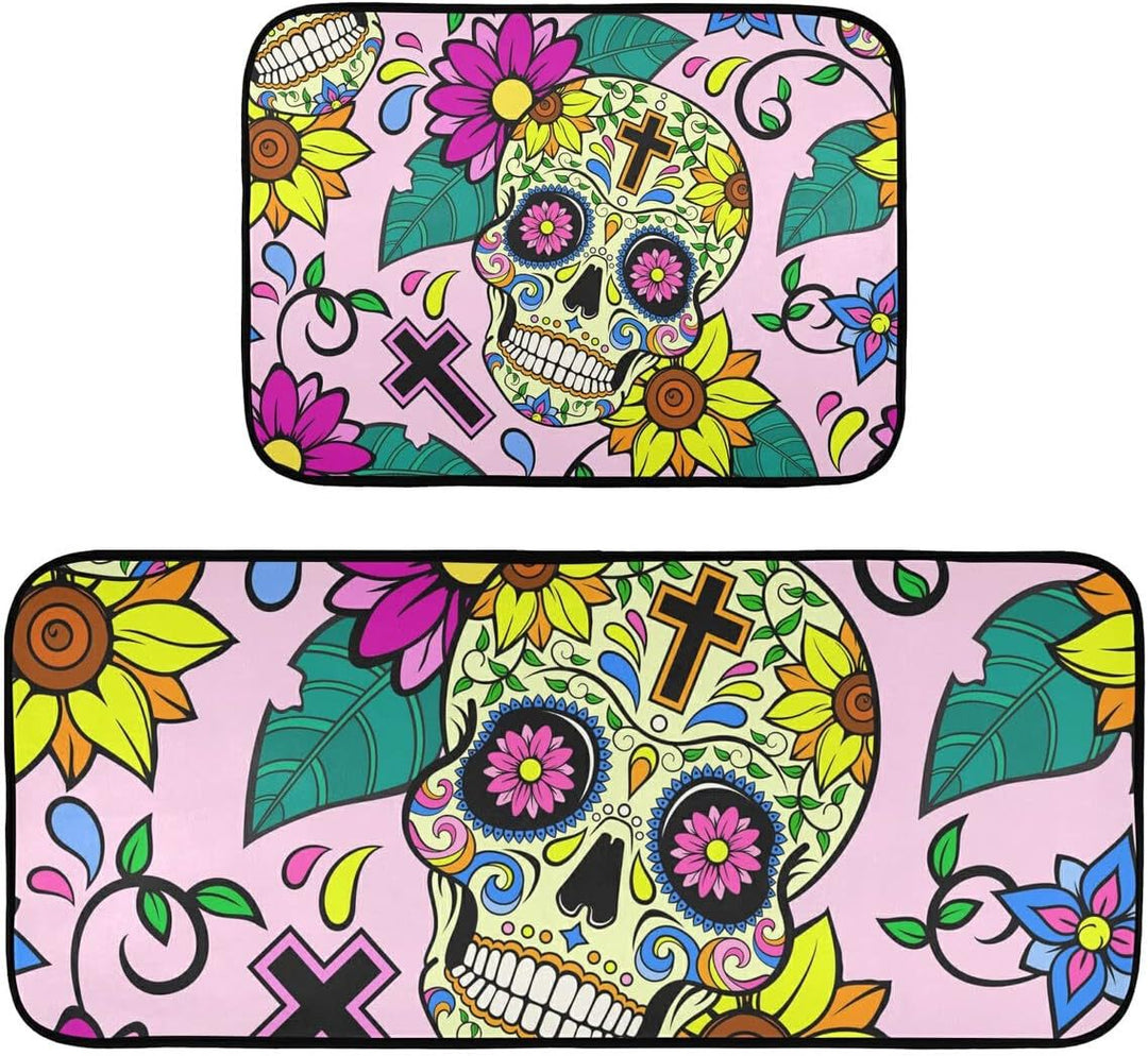 Vibrant Day of the Dead Decorative Rug