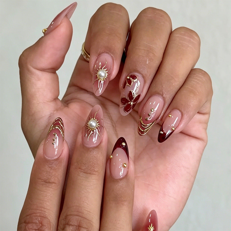 Elegant Artificial Nail Collection with Glitter Motifs Kalsten