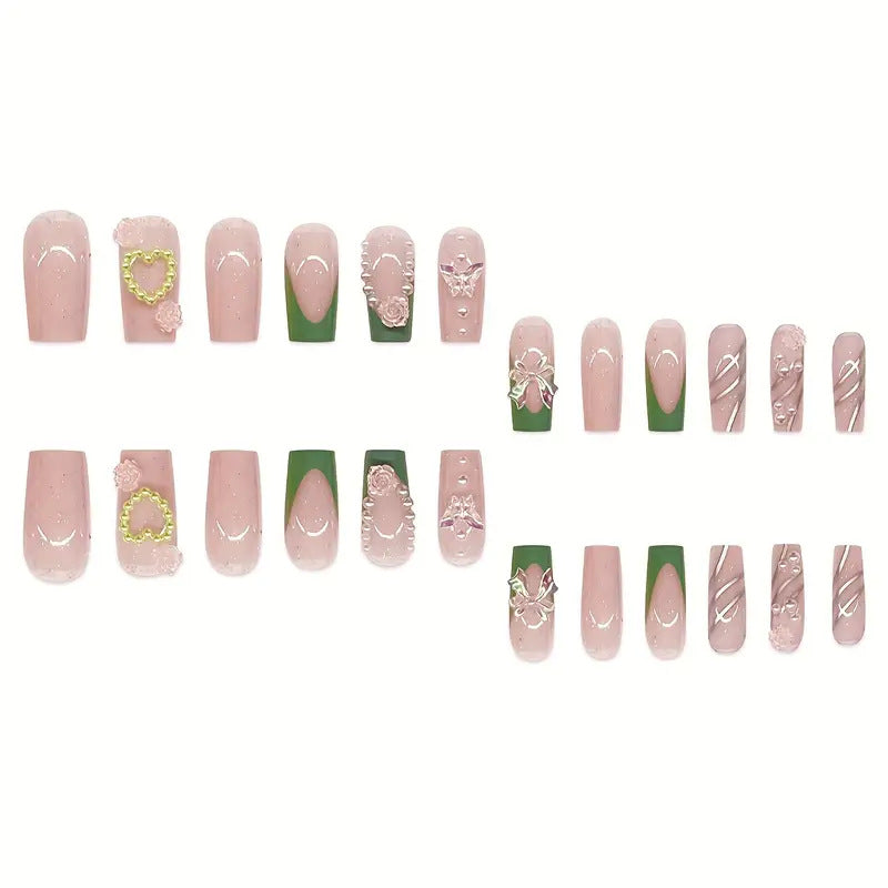 Decorative Acrylic Floral Press-On Nail Art Kalsten