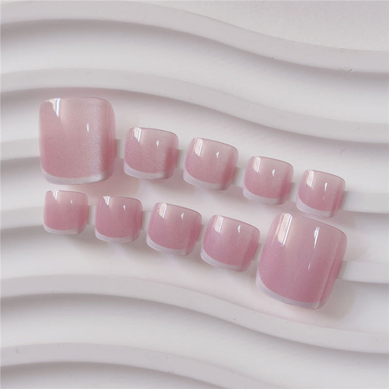 Elegant French Tip Press-On Toenails Kalsten