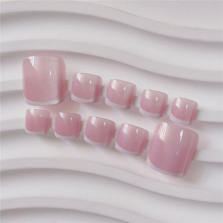 Elegant French Tip Press-On Toenails Kalsten