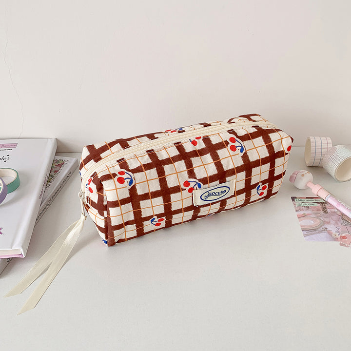 Fashionable Plaid Pencil Case Kalsten