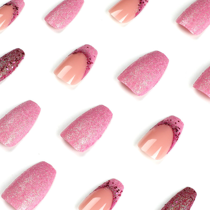 Artful Nail Extensions with Glittering Accents Kalsten