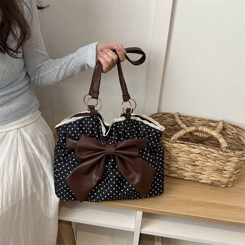 WoCharming Polka Dot Bow Tote Bag Kalsten