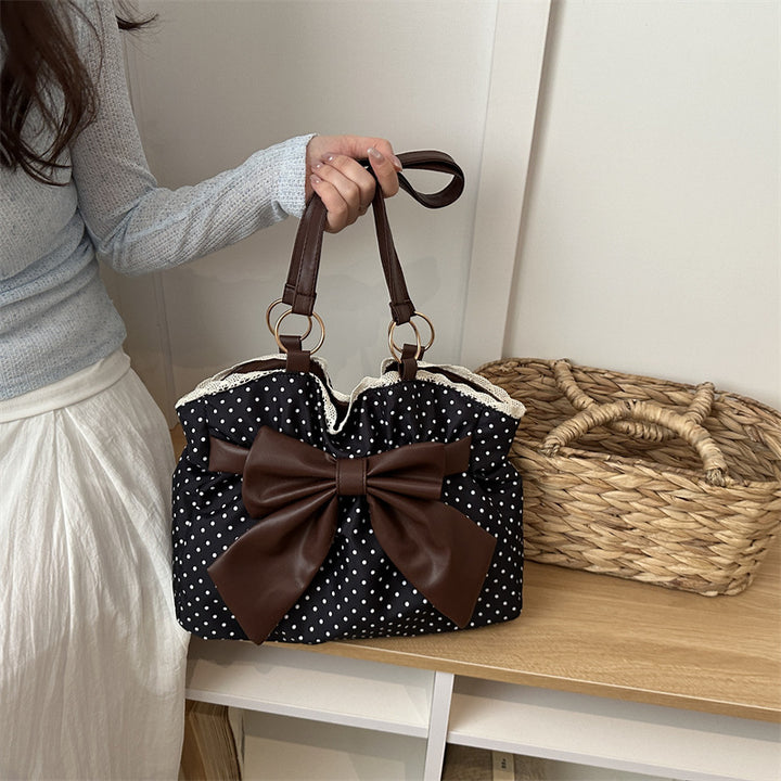 WoCharming Polka Dot Bow Tote Bag Kalsten