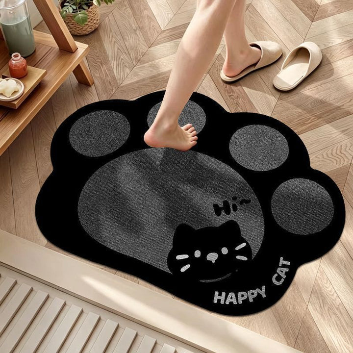 Cute Cat Paw-Print Bath Mat