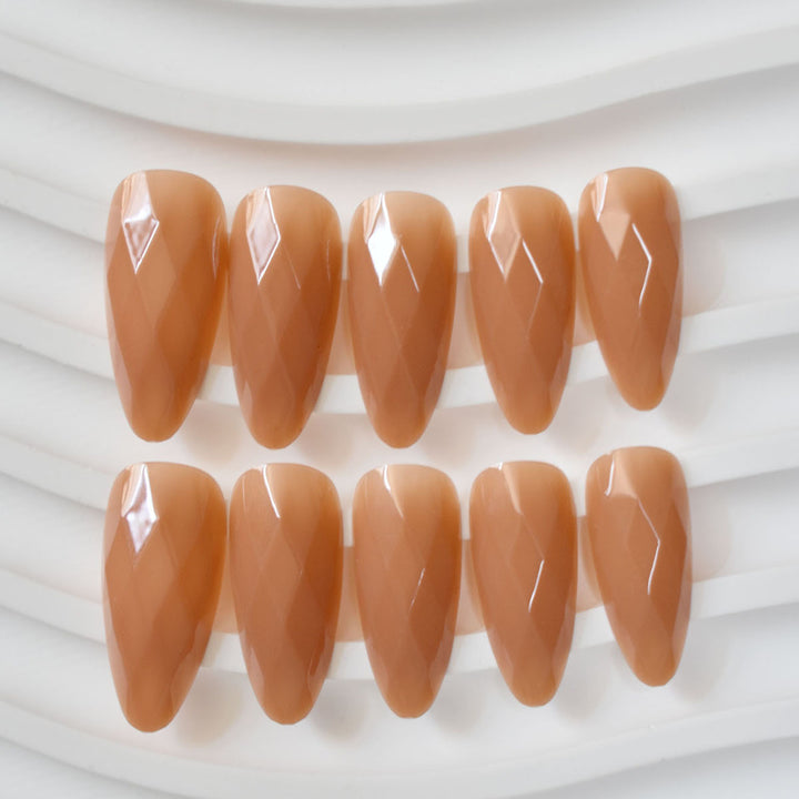 Premium Glossy Diamond-Shaped Press-On Nails Kalsten