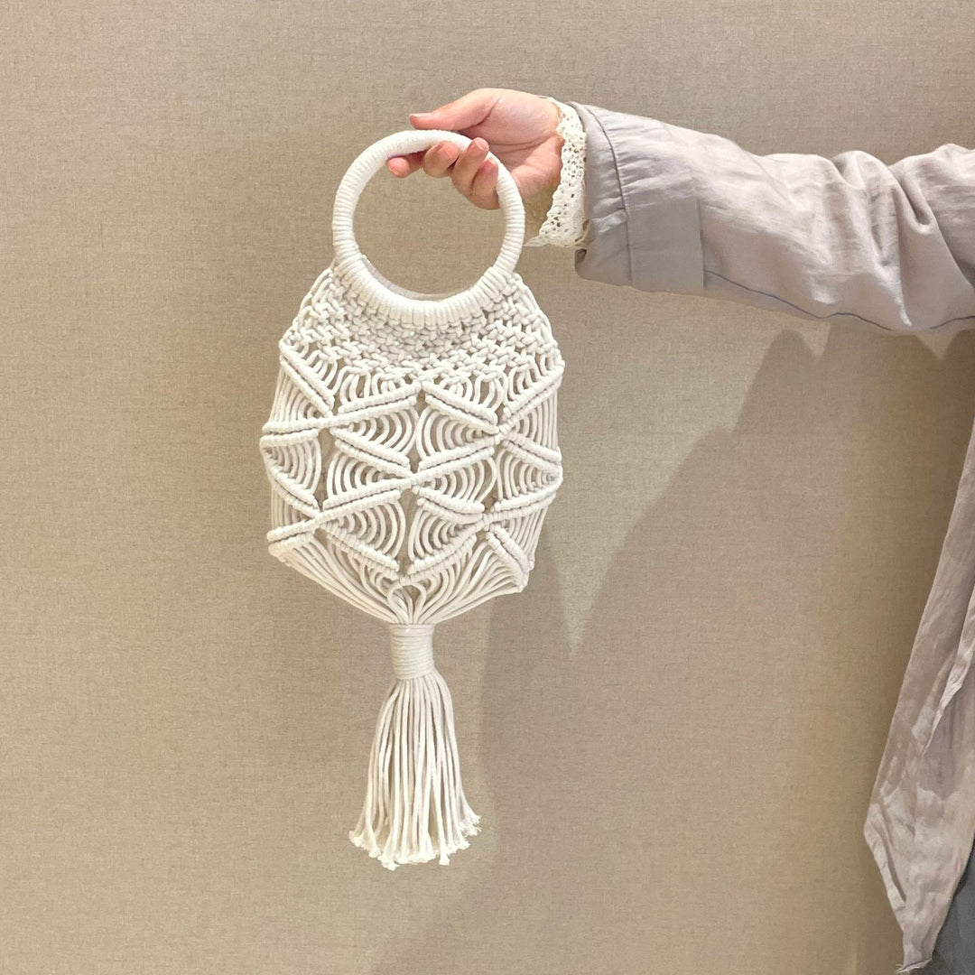 Hand-knotted macramé bag with tassels Kalsten