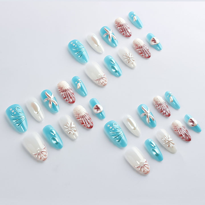 Ocean-Inspired Gel Nail Art Set Kalsten