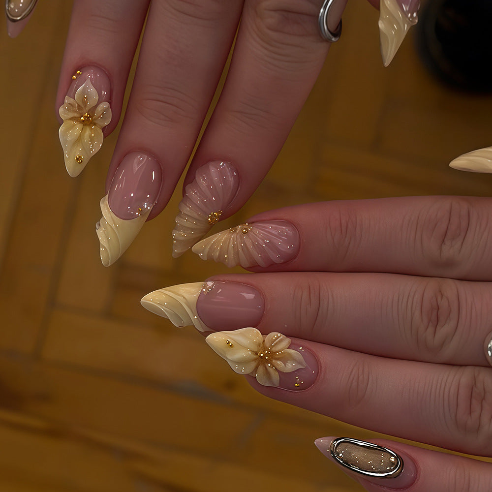 3D Floral Design Press-On Nail Set Kalsten