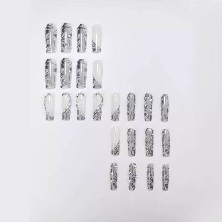 Artificial nails with modern night motif Kalsten
