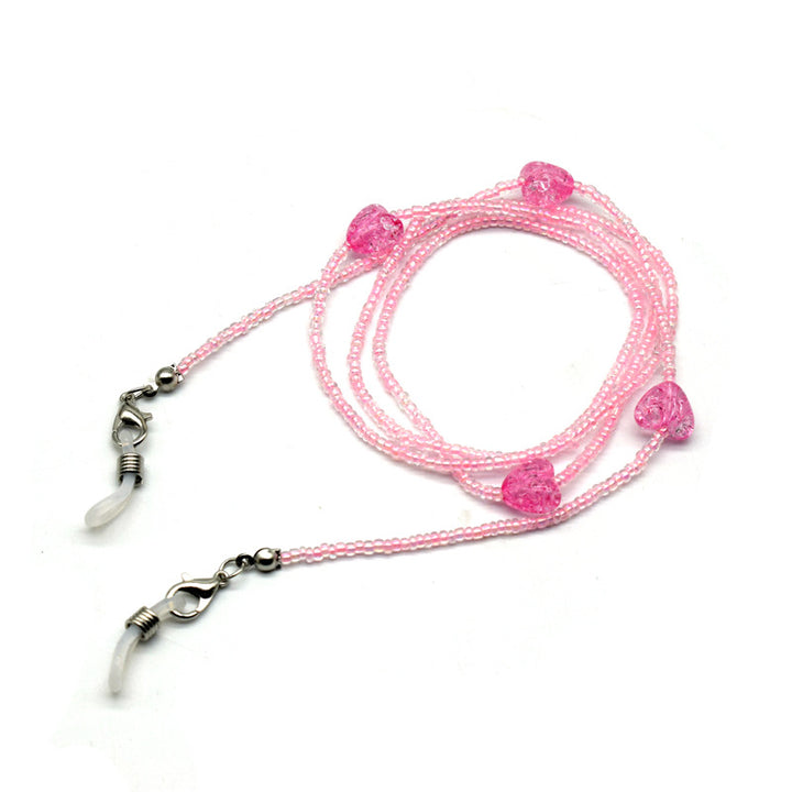 Heart-Embellished Beaded Eyewear Chain Kalsten